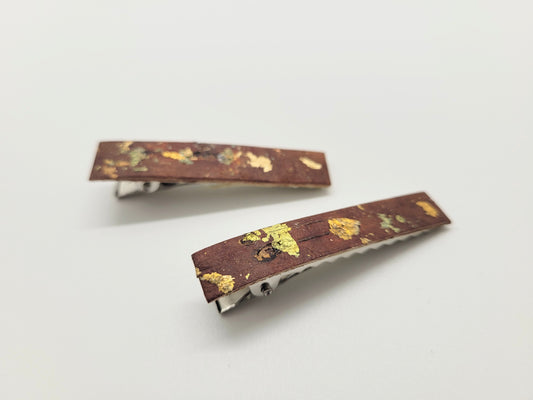 Small birch bark coloured hairpins