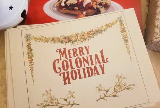 Merry Colonial Holiday postcard