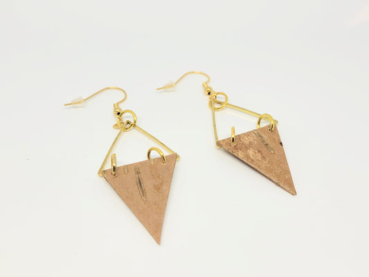 Birch bark earrings with plated gold