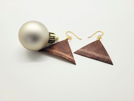 Dark birch bark earrings with 10K gold plated earring hooks