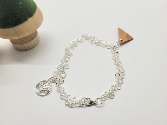 Sterling silver bracelet with birch bark