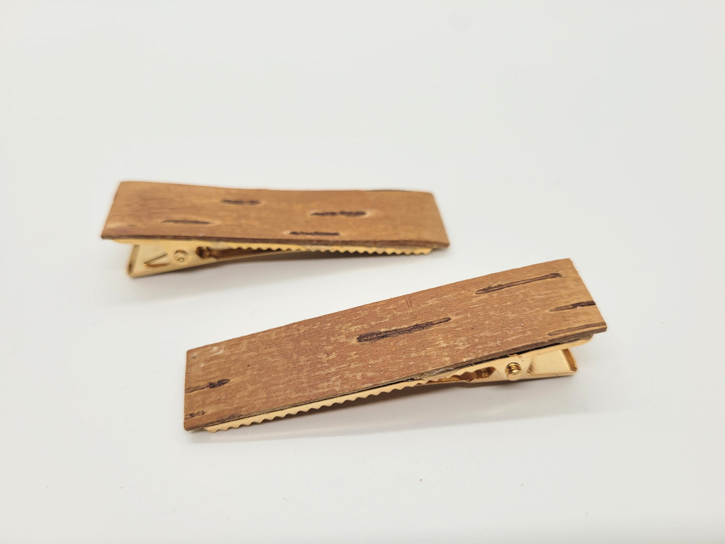 Birch bark barrettes