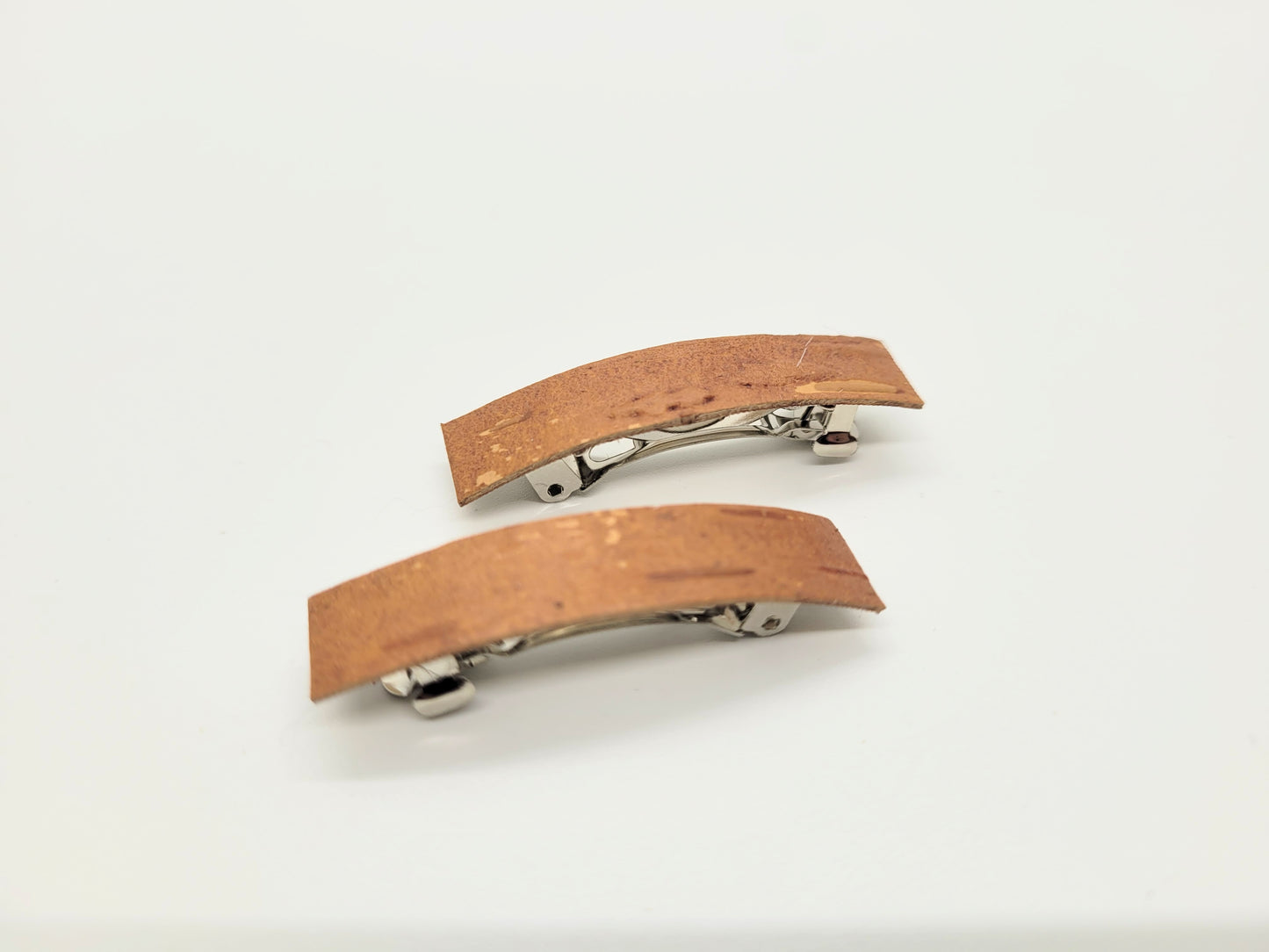 Small birch bark barrettes