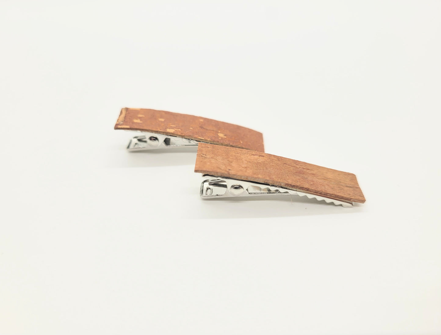 Small birch bark barrettes